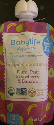 Plum, Pear, Strawberry & Banana