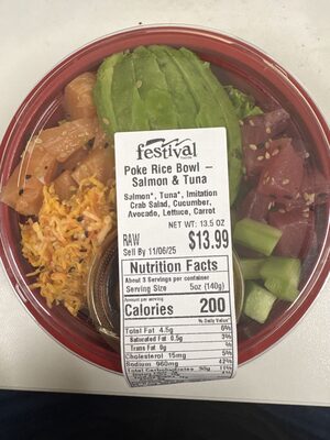 Poke Rice Bowl -Salmon And Tuna