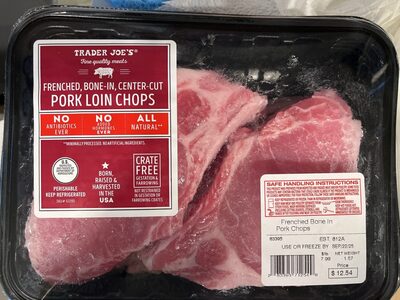 Pork Loin Chops Frenched, Bone-In, Center-Cut