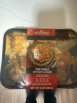 Pork Tamale With Rice And Beans