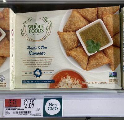 Potato & pea samosas, potato & pea