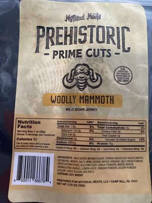 Prehistoric Prime Cuts: Wooly Mammoth - Wild Boar Jerky