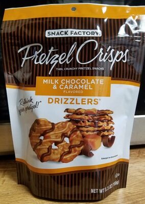 Pretzel Crisps milk choc & caramel drizzlers
