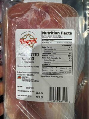 Prosciutto Crudo Thin Slices