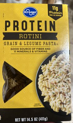 Protein rotini grain and legume pasta