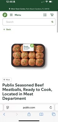 Publix Seasoned Beef Meatballs, Ready to Cook