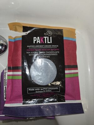 Puffed Ancient Grains Snack 70% Extra Dark Chocolate