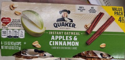 Quaker Instant Oatmeal Apples & Cinnamon Cups
