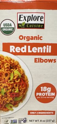 Red Lentil Elbows Pasta Organic