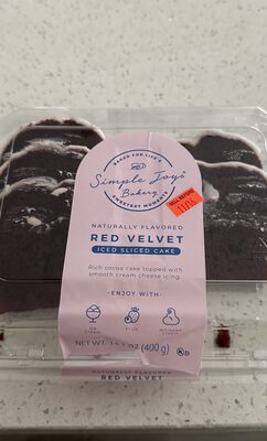 Red velvet iced sliced cake