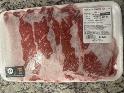 Ribeye Steaks Boneless Thin Cut