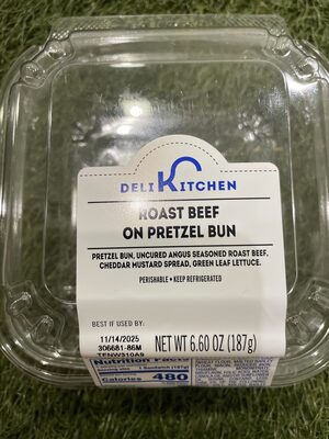 Roast Beef On Pretzel Bun