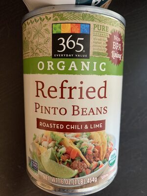 Roasted chili & lime refried pinto beans, roasted chili & lime