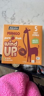 Rolled strips of dried apple purée, pear purée and