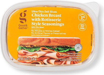 Rotisserie seasoned chicken breast with rib meat