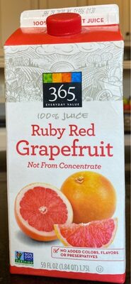 Ruby red grapefruit 100% juice, ruby red grapefruit