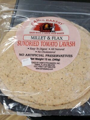 Sami's Bakery Millet and Flax Sundried Tomato Lavash