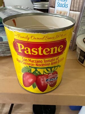 San marzano tomato of agro sarnese-nocerino area with basil leaf