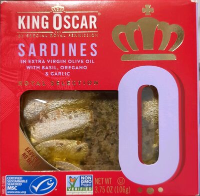 Sardines in Extra Virgin Olive Oil with Basil, Oregano & Garlic