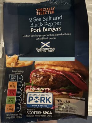 Sea Salt And Black Pepper Pork Burgers