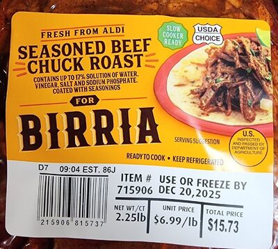 Seasoned Chuck Roast For Birria