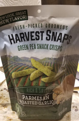 Sharp & creamy green pea snack crisps
