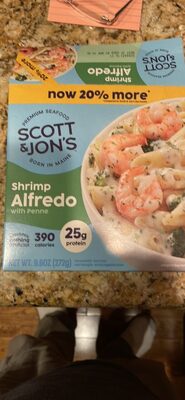 Shrimp Alfredo with penne