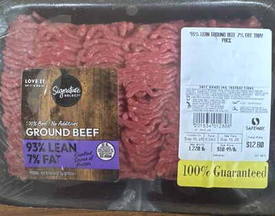 Signature Select ground Beef 93% Lean 7% Fat