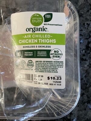 Simple Truth organic Air chilled Chicken Thighs