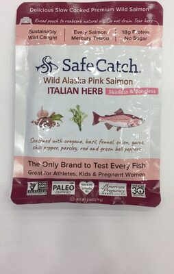 Skinless & Boneless Wild Pacific Pink Salmon - Italian Herb