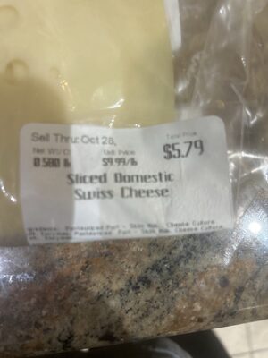 Slice Domestic Swiss Cheese