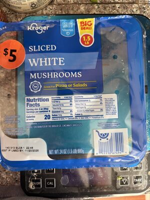 Slice White Mushrooms
