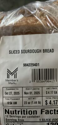 Sliced Sourdough Bread