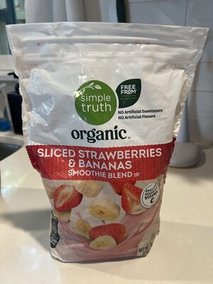 Sliced Strawberries & Bananas Smoothie Blend