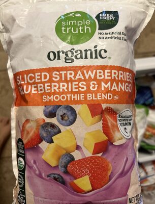 Sliced Strawberry Blueberry And Mango