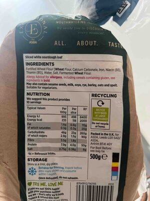 Sliced White Sourdough Loaf