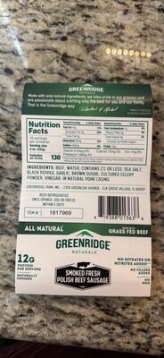 Smoked Fresh Polish Beef Sausage