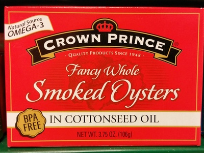 Smoked oysters in cottonseed oil