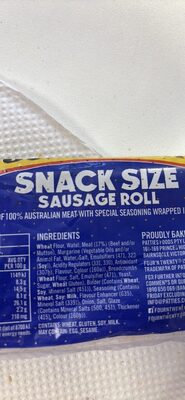 SNACK SIZE SAUSAGE ROLL