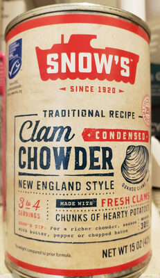Snows Clam Chowder New England Style