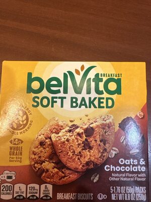 Soft baked oats chocolate breakfast biscuits count box