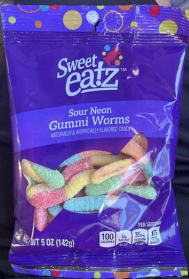 Sour neon gummy worms