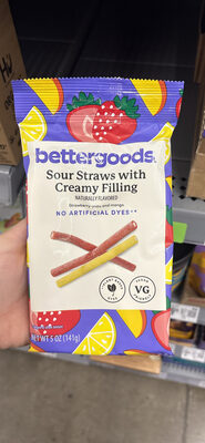 Sour Straws with Creamy Filling