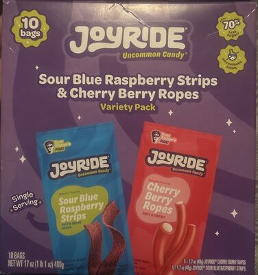 Sourblue raspberry strips and cherry berry ropes