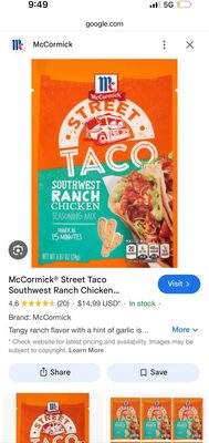 Southwest Ranch Chicken Taco Seasoning Mix