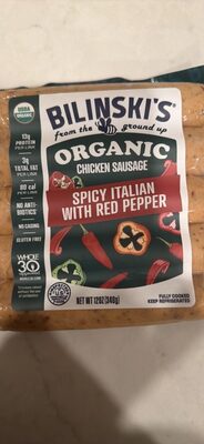 Spicy Italian with Red Pepper Organic Chicken Sausage