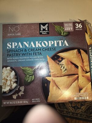 Spinach & cream cheese pastry with feta spanakopita