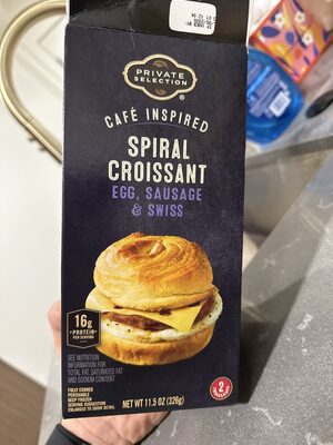 Spiral Croissant Egg, Sausage And Swiss