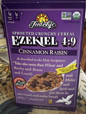 Sprouted Crunchy Cereal Cinnamon Raisin