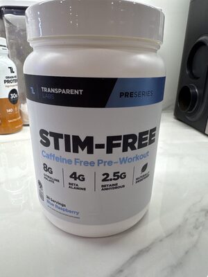 Stim-Free Caffeine Free Pre-Workout Blue Raspberry